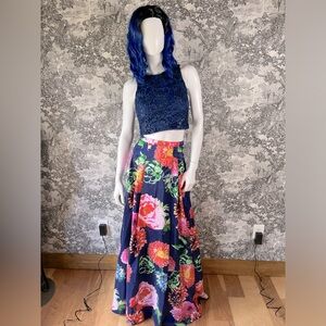 Vintage Two-Piece Floral Dress